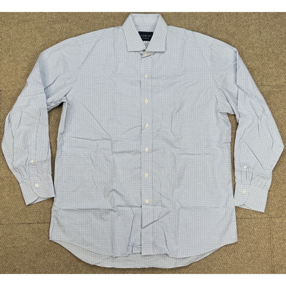 Ledbury Fine Shirtmaker Men's Check Pattern Long Sleeve Dress Shirt Size 16.5-35